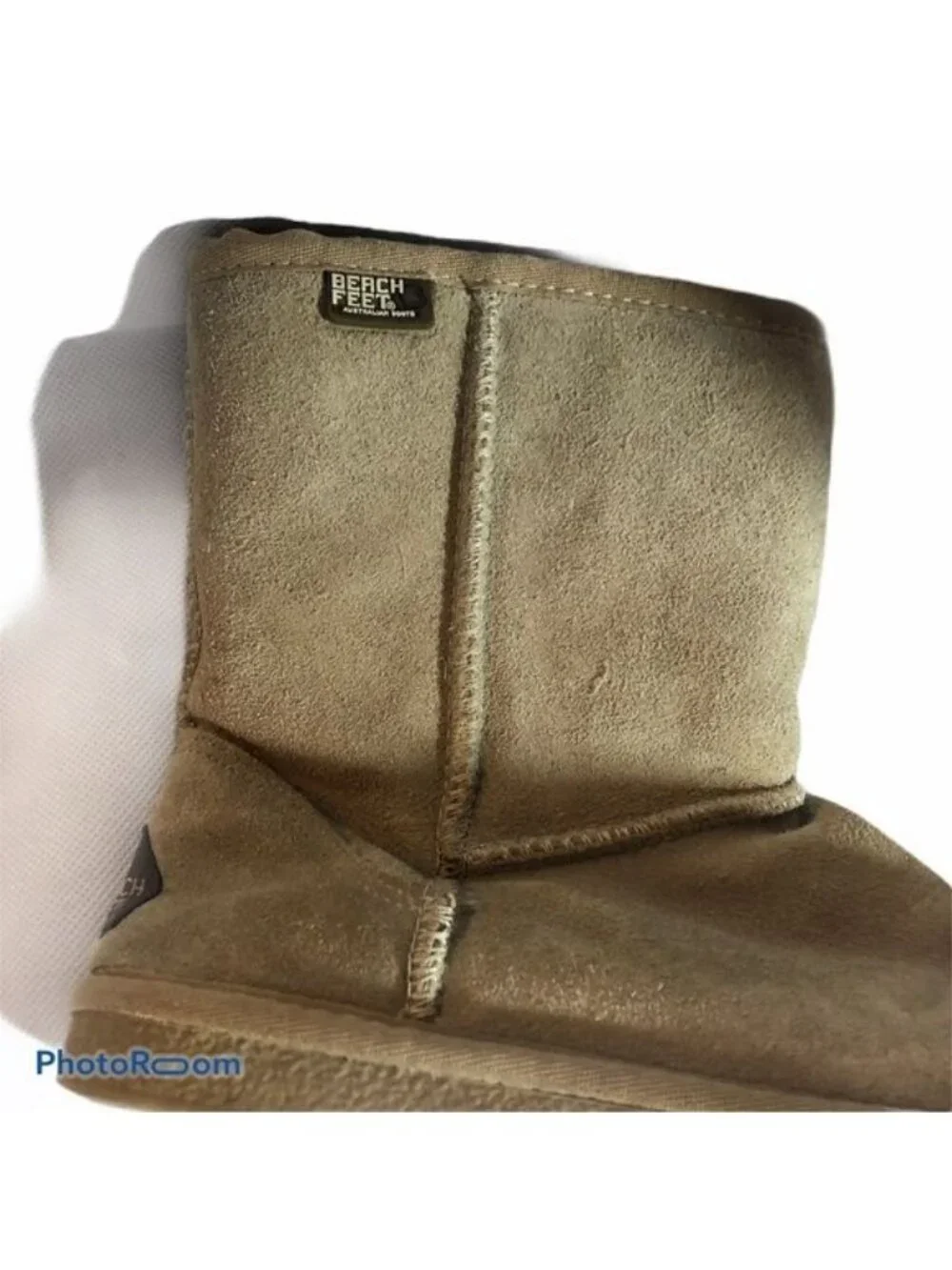 beach feet boots Tan cow suede upper wool lining size 8 women’s men's 5 READ